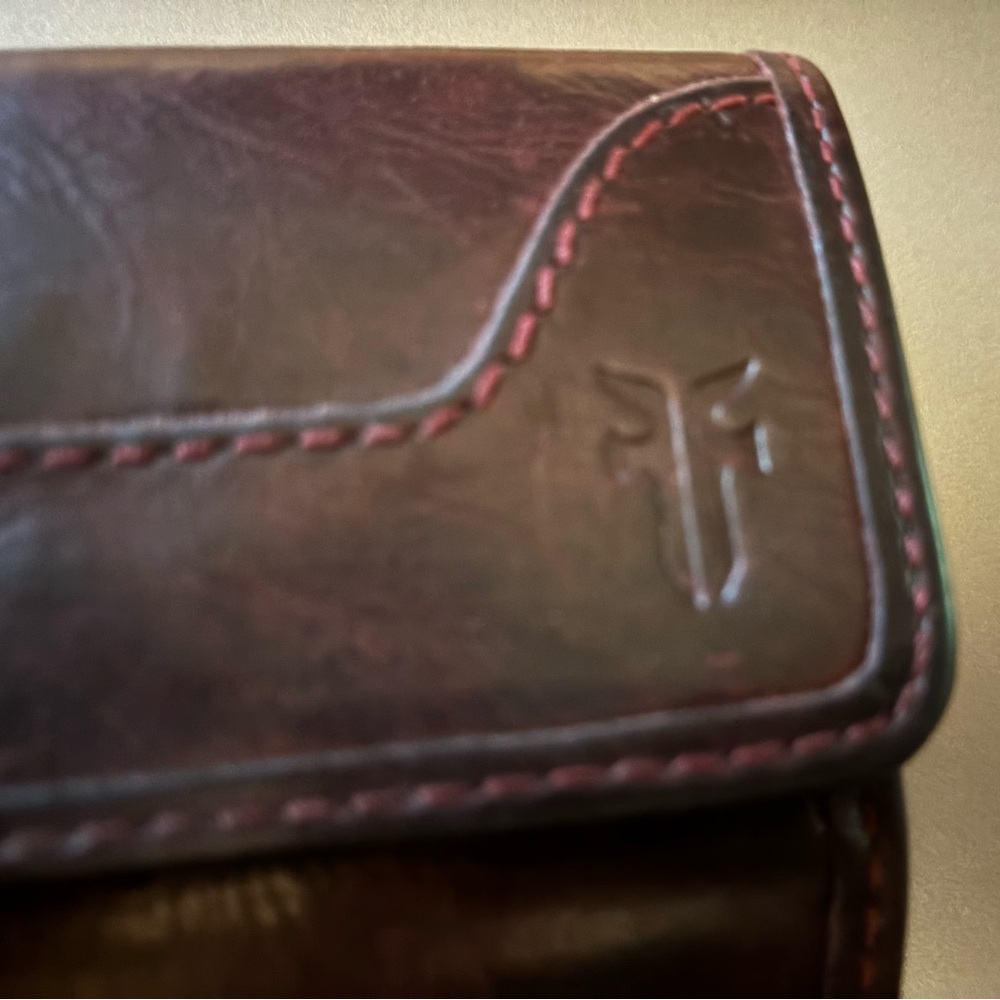 Frye brand Melissa Wallet in Cognac